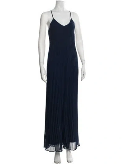 Pre-owned Ulla Johnson V-neck Long Dress In Blue
