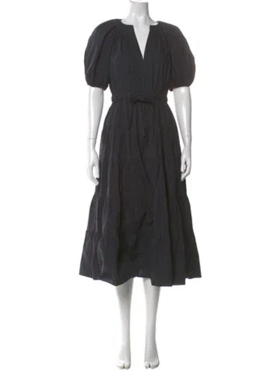 Pre-owned Ulla Johnson V-neck Long Dress In Gray