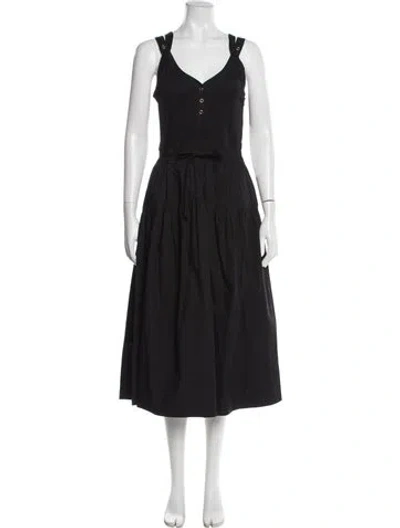 Pre-owned Ulla Johnson V-neck Long Dress In Gray