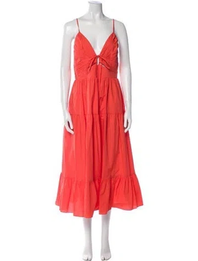 Pre-owned Ulla Johnson V-neck Long Dress In Multi