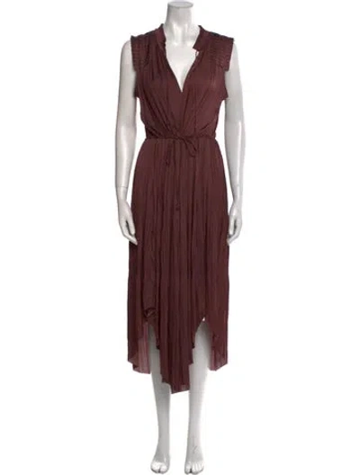 Pre-owned Ulla Johnson V-neck Long Dress In Neutral