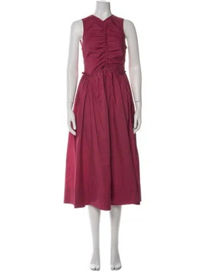 Pre-owned Ulla Johnson V-neck Long Dress In Orange