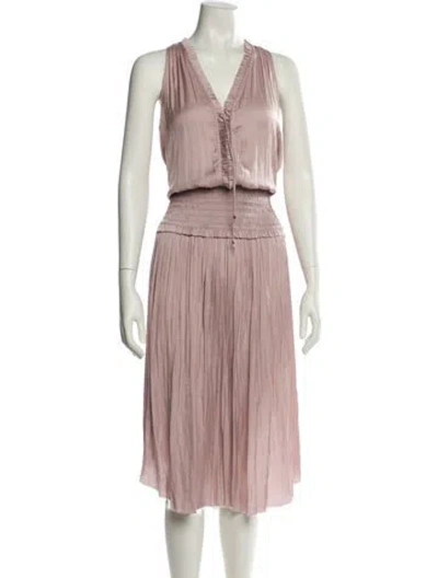 Pre-owned Ulla Johnson V-neck Long Dress In Pink