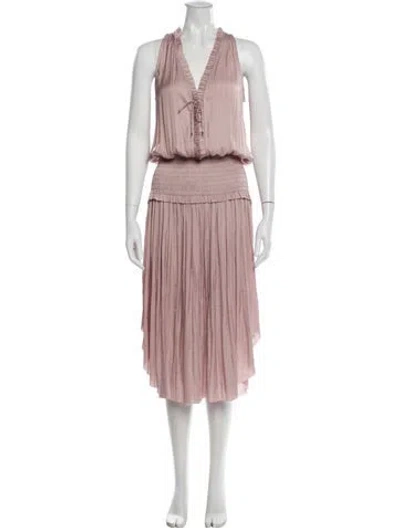 Pre-owned Ulla Johnson V-neck Long Dress In Pink