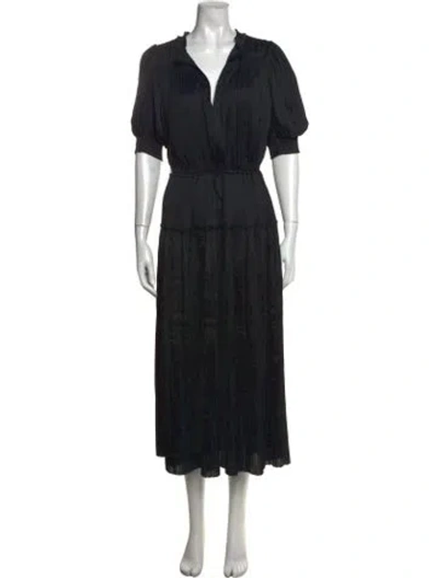 Pre-owned Ulla Johnson V-neck Long Dress W/ Tags In Black