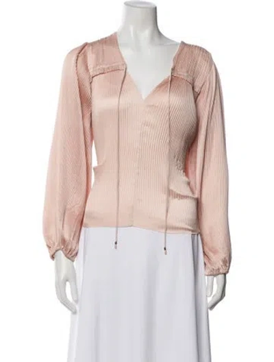 Pre-owned Ulla Johnson V-neck Long Sleeve Blouse In Pink