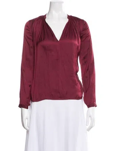 Pre-owned Ulla Johnson V-neck Long Sleeve Blouse In Pink