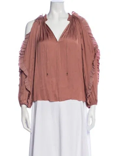 Pre-owned Ulla Johnson V-neck Long Sleeve Blouse In Pink
