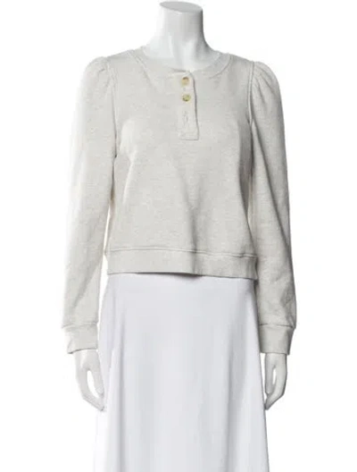 Pre-owned Ulla Johnson V-neck Long Sleeve Sweatshirt In Neutral