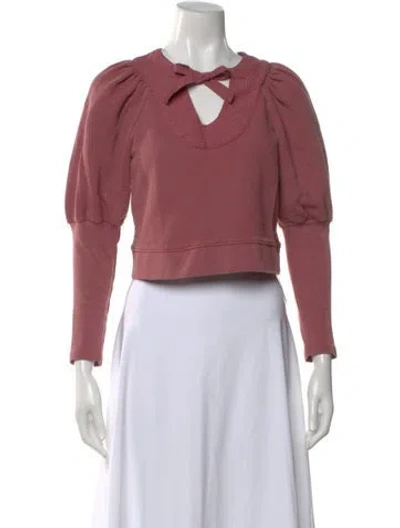 Pre-owned Ulla Johnson V-neck Long Sleeve Top In Pink