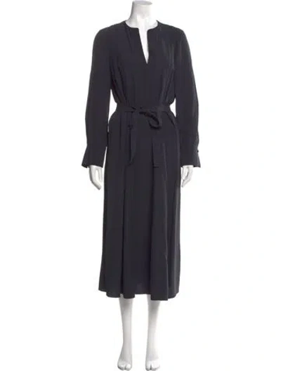 Pre-owned Ulla Johnson V-neck Midi Length Dress In Blue