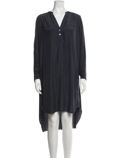 Pre-owned Ulla Johnson V-neck Midi Length Dress In Blue