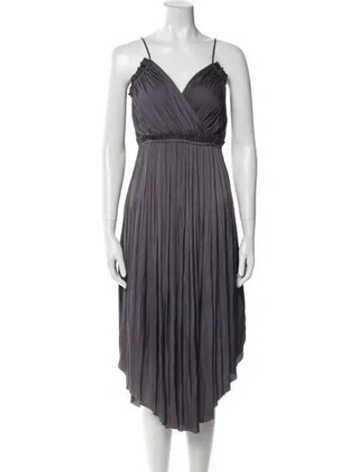 Pre-owned Ulla Johnson V-neck Midi Length Dress In Blue