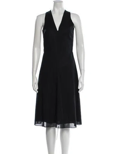 Pre-owned Ulla Johnson V-neck Midi Length Dress In Blue