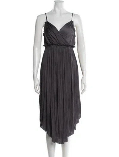 Pre-owned Ulla Johnson V-neck Midi Length Dress In Blue