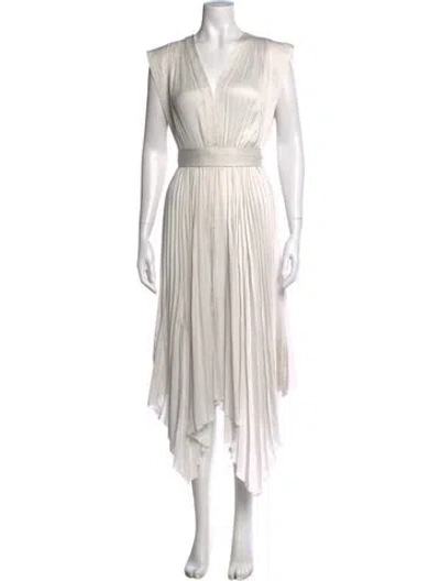 Pre-owned Ulla Johnson V-neck Midi Length Dress In Grey