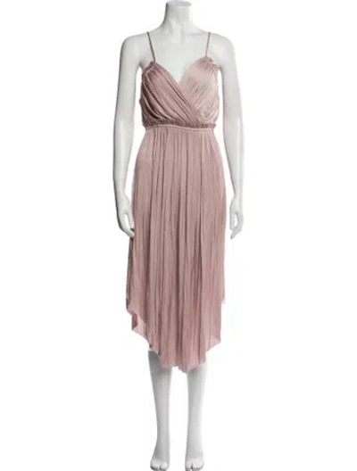 Pre-owned Ulla Johnson V-neck Midi Length Dress In Neutral