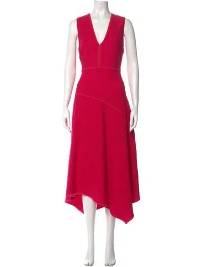 Pre-owned Ulla Johnson V-neck Midi Length Dress In Pink