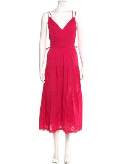 Pre-owned Ulla Johnson V-neck Midi Length Dress In Pink