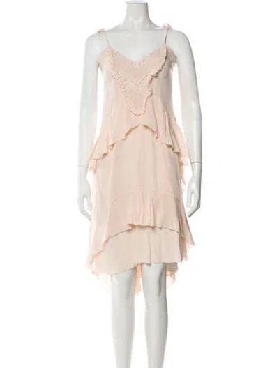 Pre-owned Ulla Johnson V-neck Midi Length Dress In Pink
