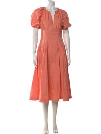 Pre-owned Ulla Johnson V-neck Midi Length Dress In Pink