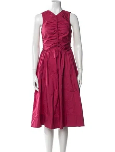 Pre-owned Ulla Johnson V-neck Midi Length Dress In Pink