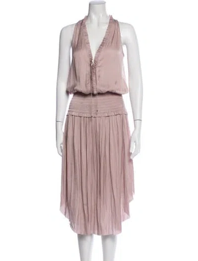 Pre-owned Ulla Johnson V-neck Midi Length Dress In Pink