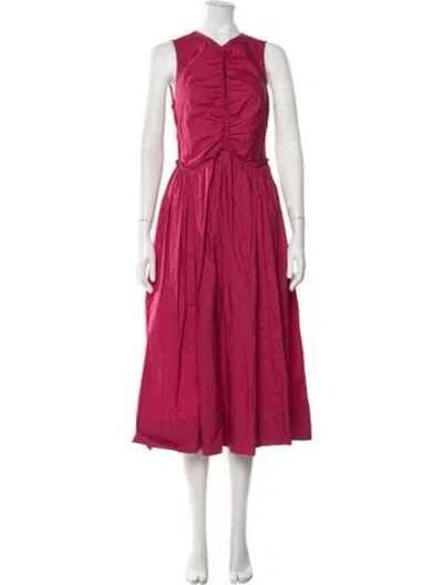 Pre-owned Ulla Johnson V-neck Midi Length Dress In Pink