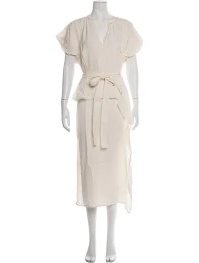 Pre-owned Ulla Johnson V-neck Midi Length Dress In Pink