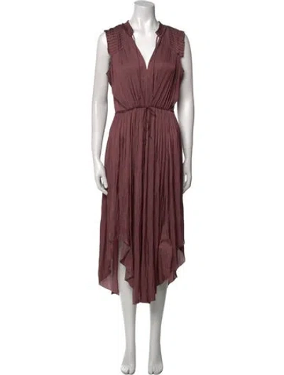 Pre-owned Ulla Johnson V-neck Midi Length Dress In Purple