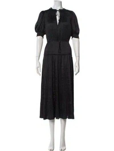 Pre-owned Ulla Johnson V-neck Midi Length Dress W/ Tags In Blue