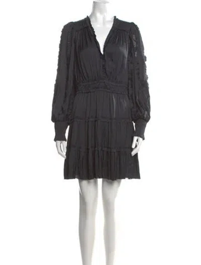 Pre-owned Ulla Johnson V-neck Mini Dress In Black