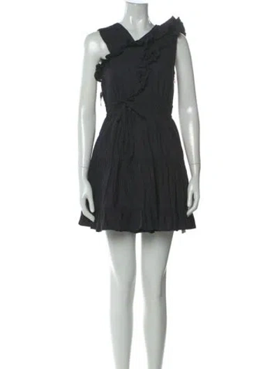 Pre-owned Ulla Johnson V-neck Mini Dress In Black