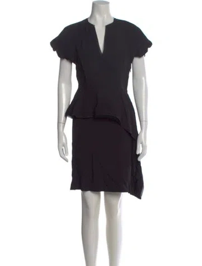 Pre-owned Ulla Johnson V-neck Mini Dress In Black