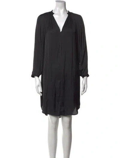Pre-owned Ulla Johnson V-neck Mini Dress In Black