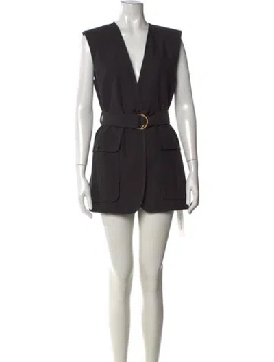 Pre-owned Ulla Johnson V-neck Mini Dress In Black