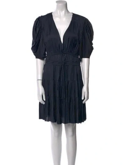 Pre-owned Ulla Johnson V-neck Mini Dress In Blue