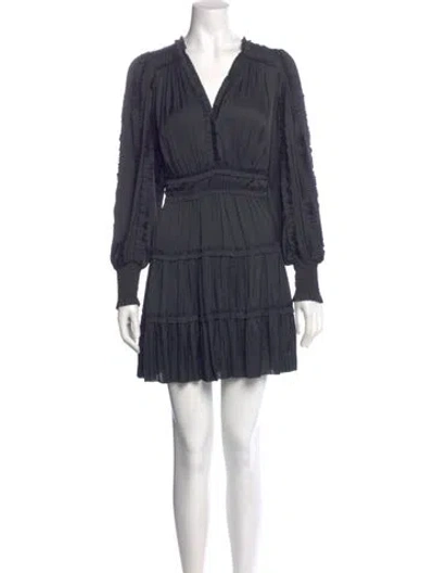 Pre-owned Ulla Johnson V-neck Mini Dress In Blue