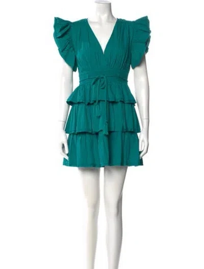 Pre-owned Ulla Johnson V-neck Mini Dress In Blue