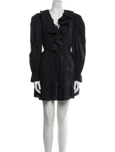Pre-owned Ulla Johnson V-neck Mini Dress In Blue