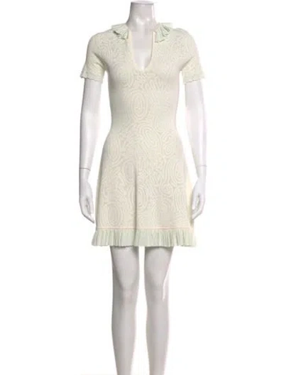 Pre-owned Ulla Johnson V-neck Mini Dress In Blue