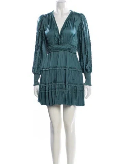 Pre-owned Ulla Johnson V-neck Mini Dress In Blue