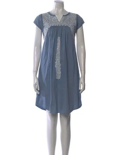 Pre-owned Ulla Johnson V-neck Mini Dress In Blue