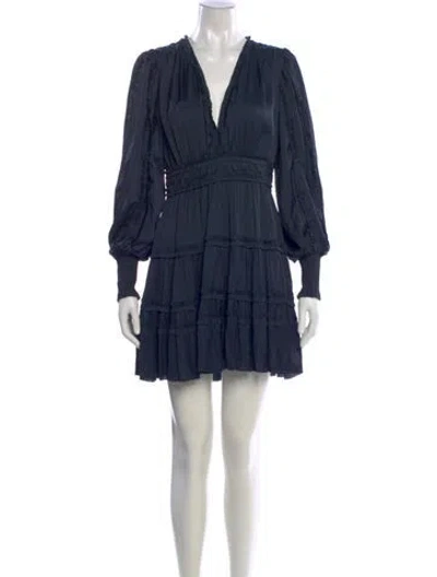 Pre-owned Ulla Johnson V-neck Mini Dress In Blue