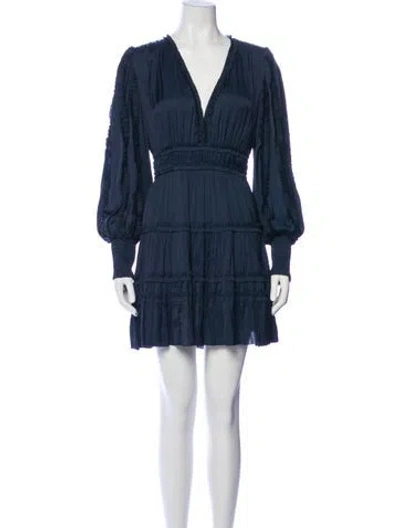 Pre-owned Ulla Johnson V-neck Mini Dress In Blue