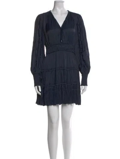 Pre-owned Ulla Johnson V-neck Mini Dress In Blue