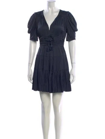 Pre-owned Ulla Johnson V-neck Mini Dress In Blue
