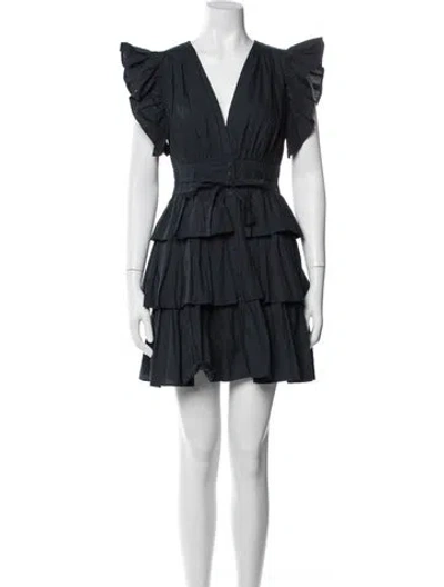 Pre-owned Ulla Johnson V-neck Mini Dress In Blue
