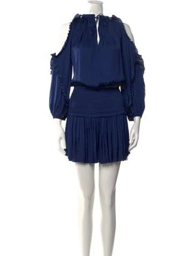 Pre-owned Ulla Johnson V-neck Mini Dress In Blue