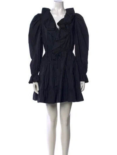Pre-owned Ulla Johnson V-neck Mini Dress In Blue